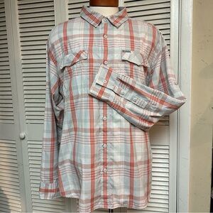 COLUMBIA size XXL Long Sleeve Button Down Nylon